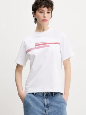 Karl Lagerfeld Jeans t-shirt bawełniany damski kolor biały A2W17032