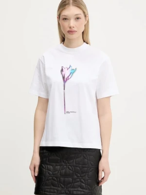 Karl Lagerfeld Jeans t-shirt bawełniany damski kolor biały A3W17041