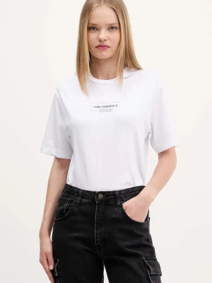 Karl Lagerfeld Jeans t-shirt bawełniany damski kolor biały A4W17003