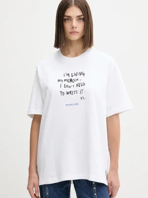 Karl Lagerfeld Jeans t-shirt bawełniany damski kolor biały A4W17009