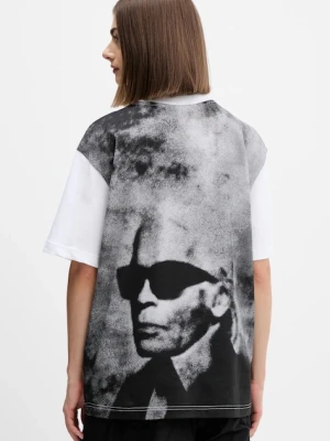 Karl Lagerfeld Jeans t-shirt bawełniany damski kolor biały A4W17096