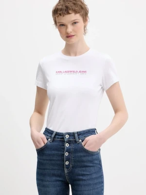 Karl Lagerfeld Jeans t-shirt bawełniany damski kolor biały B1W17053