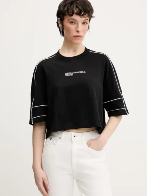Karl Lagerfeld Jeans t-shirt bawełniany damski kolor czarny A2W17028