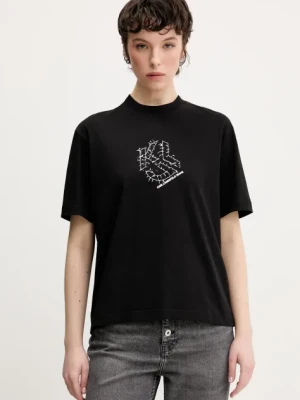Karl Lagerfeld Jeans t-shirt bawełniany damski kolor czarny A2W17077