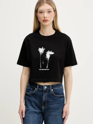 Karl Lagerfeld Jeans t-shirt bawełniany damski kolor czarny A3W17040
