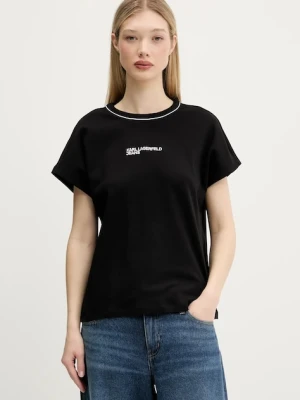 Karl Lagerfeld Jeans t-shirt bawełniany damski kolor czarny A3W17098