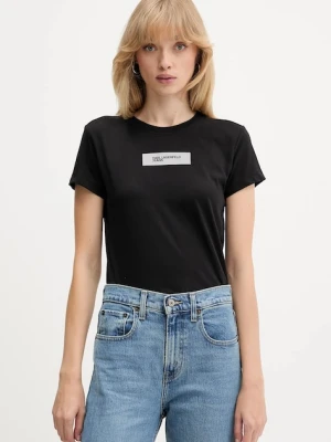 Karl Lagerfeld Jeans t-shirt bawełniany damski kolor czarny A4W17002