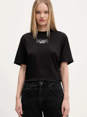 Karl Lagerfeld Jeans t-shirt bawełniany damski kolor czarny A4W17003