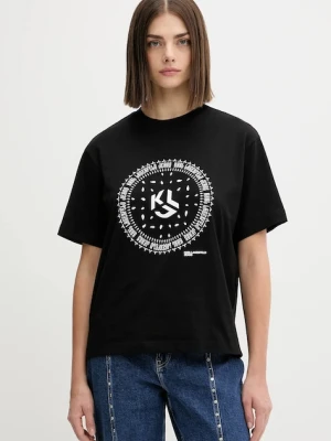 Karl Lagerfeld Jeans t-shirt bawełniany damski kolor czarny A4W17008