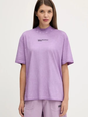 Karl Lagerfeld Jeans t-shirt bawełniany damski kolor fioletowy A3W17052