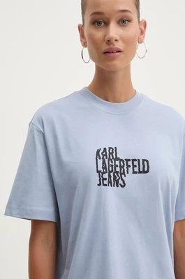 Karl Lagerfeld Jeans t-shirt bawełniany damski kolor niebieski 246J1712