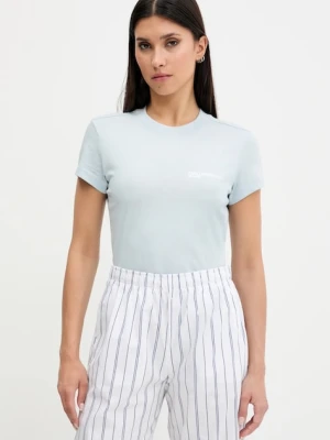 Karl Lagerfeld Jeans t-shirt bawełniany damski kolor niebieski A1W17004