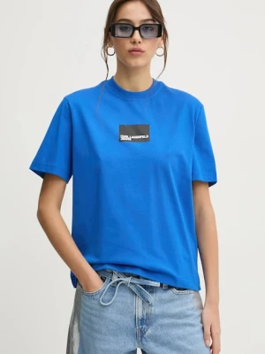 Karl Lagerfeld Jeans t-shirt bawełniany niebieski