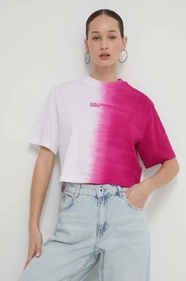 Karl Lagerfeld Jeans t-shirt bawełniany damski kolor różowy