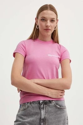 Karl Lagerfeld Jeans t-shirt bawełniany damski kolor różowy