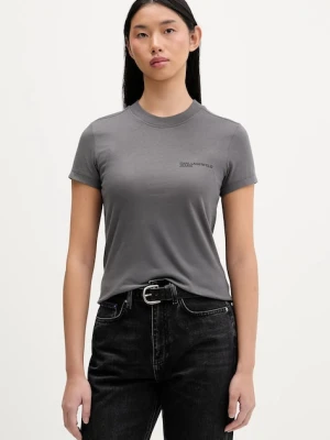 Karl Lagerfeld Jeans t-shirt bawełniany damski kolor szary A1W17004