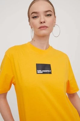 Karl Lagerfeld Jeans t-shirt bawełniany damski kolor żółty