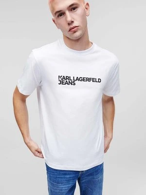 Karl Lagerfeld Jeans t-shirt bawełniany kolor biały z nadrukiem