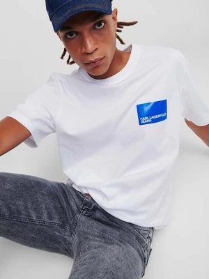 Karl Lagerfeld Jeans t-shirt bawełniany kolor biały z nadrukiem