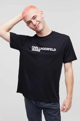 Karl Lagerfeld Jeans t-shirt bawełniany kolor czarny z nadrukiem