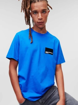 Karl Lagerfeld Jeans t-shirt bawełniany kolor niebieski z nadrukiem