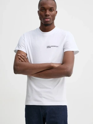 Karl Lagerfeld Jeans t-shirt bawełniany męski kolor biały z nadrukiem A1M17003