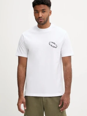 Karl Lagerfeld Jeans t-shirt bawełniany męski kolor biały z nadrukiem A3M17031