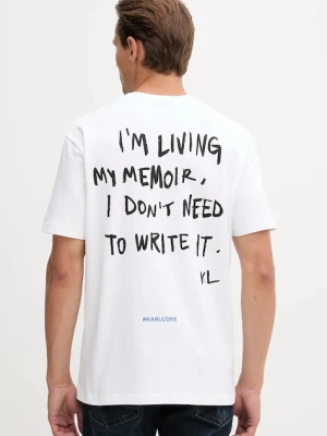 Karl Lagerfeld Jeans t-shirt bawełniany męski kolor biały z nadrukiem A4M17027