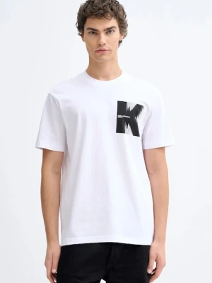 Karl Lagerfeld Jeans t-shirt bawełniany męski kolor biały z nadrukiem B1M17066