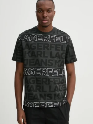 Karl Lagerfeld Jeans t-shirt bawełniany męski kolor czarny wzorzysty A1M17114