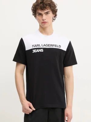 Karl Lagerfeld Jeans t-shirt bawełniany męski kolor czarny wzorzysty A3M17004