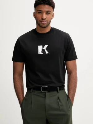 Karl Lagerfeld Jeans t-shirt bawełniany męski kolor czarny z aplikacją A3M17057