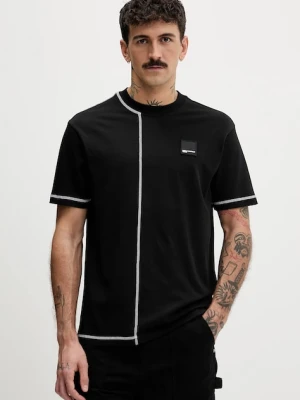Karl Lagerfeld Jeans t-shirt bawełniany męski kolor czarny z aplikacją B1M17068