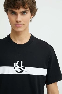Karl Lagerfeld Jeans t-shirt bawełniany męski kolor czarny z nadrukiem 245D1701