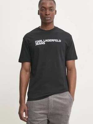 Karl Lagerfeld Jeans t-shirt bawełniany męski kolor czarny z nadrukiem A1M17002