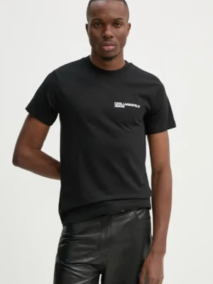Karl Lagerfeld Jeans t-shirt bawełniany męski kolor czarny z nadrukiem A1M17003