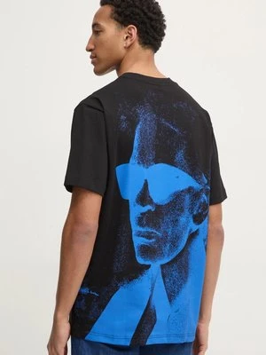 Karl Lagerfeld Jeans t-shirt bawełniany męski kolor czarny z nadrukiem A1M17113