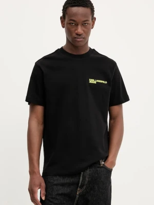 Karl Lagerfeld Jeans t-shirt bawełniany męski kolor czarny z nadrukiem A3M17027
