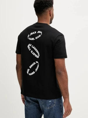 Karl Lagerfeld Jeans t-shirt bawełniany męski kolor czarny z nadrukiem A3M17031