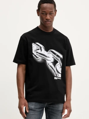Karl Lagerfeld Jeans t-shirt bawełniany męski kolor czarny z nadrukiem A3M17032