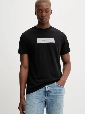 Karl Lagerfeld Jeans t-shirt bawełniany męski kolor czarny z nadrukiem A4M17019