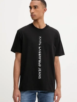 Karl Lagerfeld Jeans t-shirt bawełniany męski kolor czarny z nadrukiem A4M17021