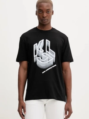 Karl Lagerfeld Jeans t-shirt bawełniany męski kolor czarny z nadrukiem A4M17023