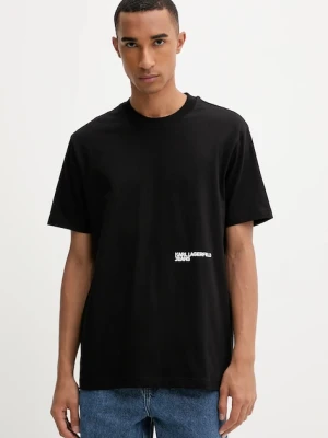 Karl Lagerfeld Jeans t-shirt bawełniany męski kolor czarny z nadrukiem A4M17024