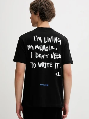 Karl Lagerfeld Jeans t-shirt bawełniany męski kolor czarny z nadrukiem A4M17027