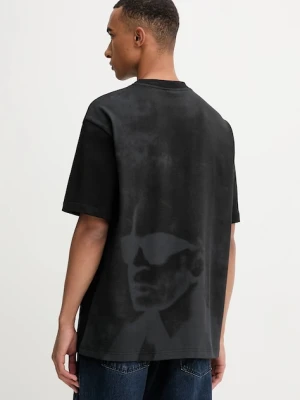 Karl Lagerfeld Jeans t-shirt bawełniany męski kolor czarny z nadrukiem A4M17030