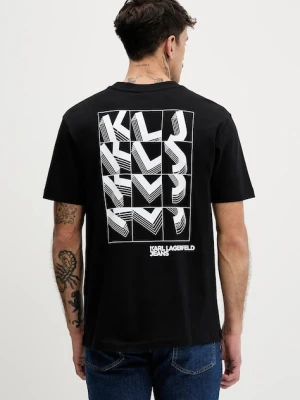 Karl Lagerfeld Jeans t-shirt bawełniany męski kolor czarny z nadrukiem B1M17067