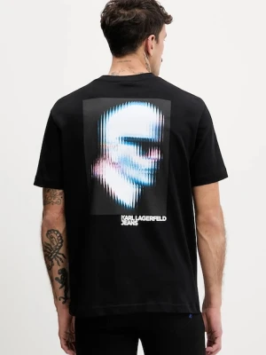 Karl Lagerfeld Jeans t-shirt bawełniany męski kolor czarny z nadrukiem B1M17069