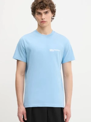 Karl Lagerfeld Jeans t-shirt bawełniany męski kolor niebieski z nadrukiem A1M17003