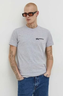 Karl Lagerfeld Jeans t-shirt bawełniany męski kolor szary z aplikacją